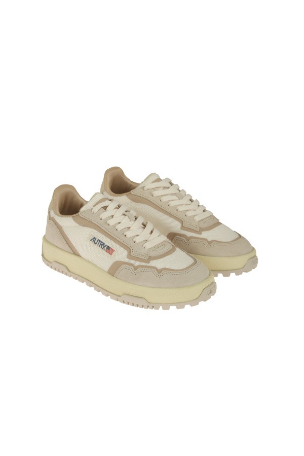 Sneakers Autry Wildpace Low in mesh e suede Bianco/Sand