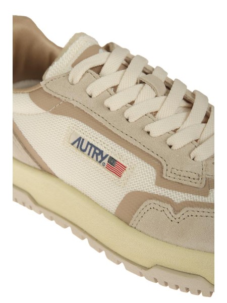 Sneakers Autry Wildpace Low in mesh e suede Bianco/Sand