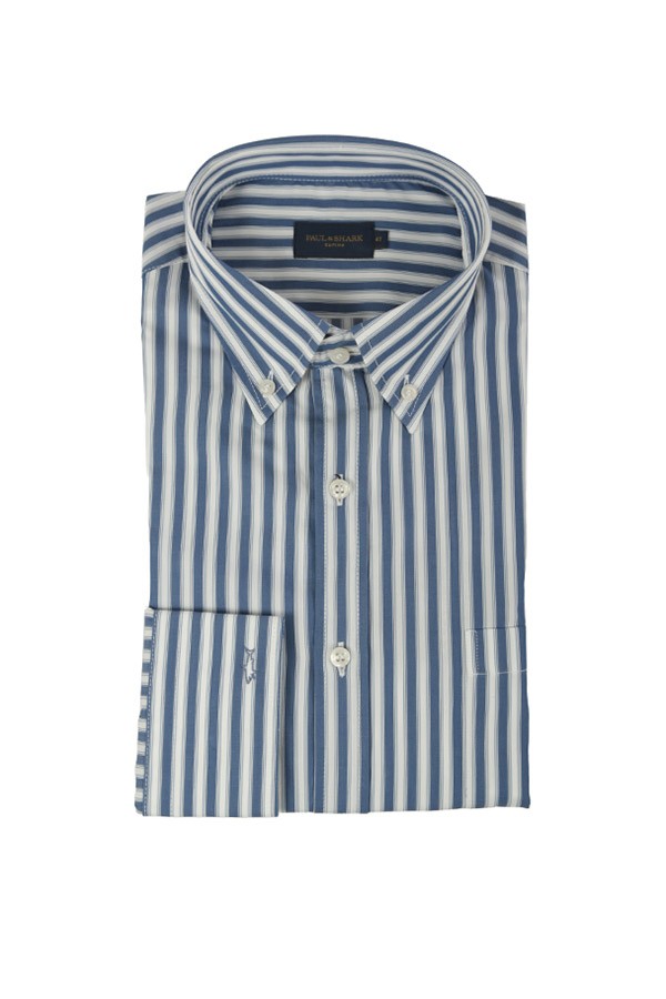 Camicia Paul & Shark Supima Blu Rigato