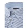 Camicia Paul & Shark in Twill di Cotone Celeste/Bianco