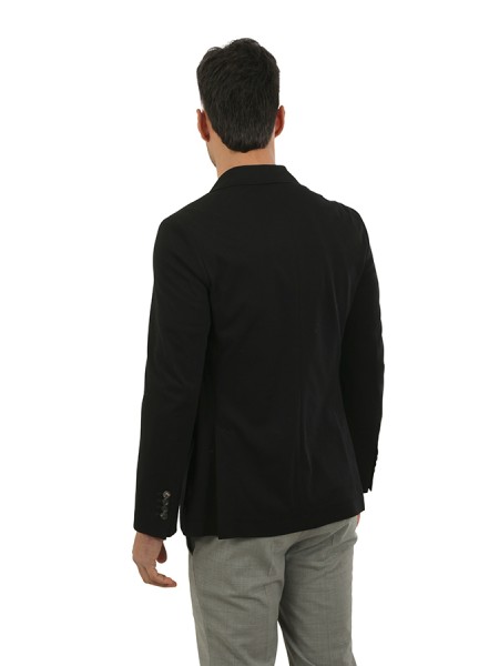 Giacca Circolo in Piquet Monopetto Nero