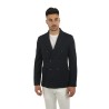 Giacca Circolo in Piquet Doppiopetto Blu Navy