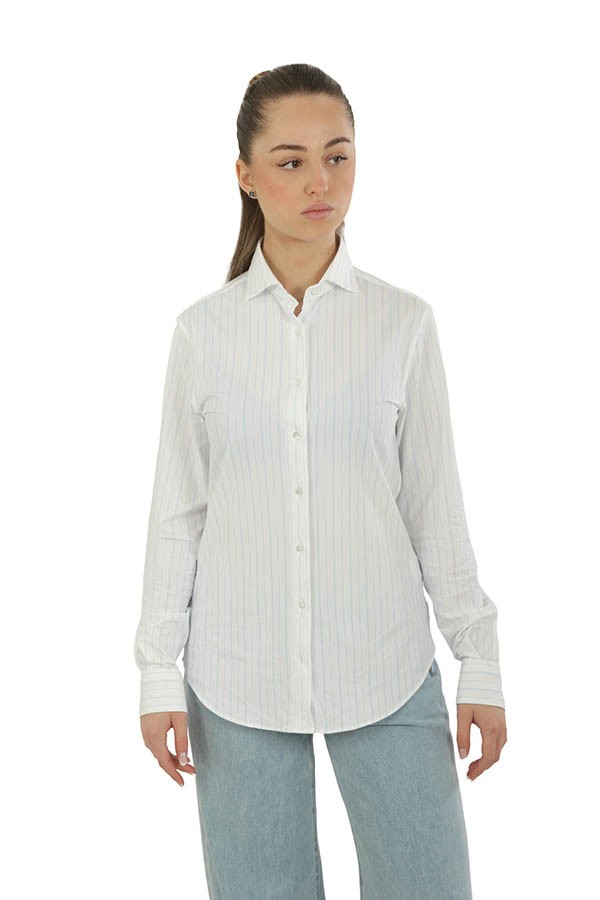 Camicia Xacus Pina Celeste/Bianco