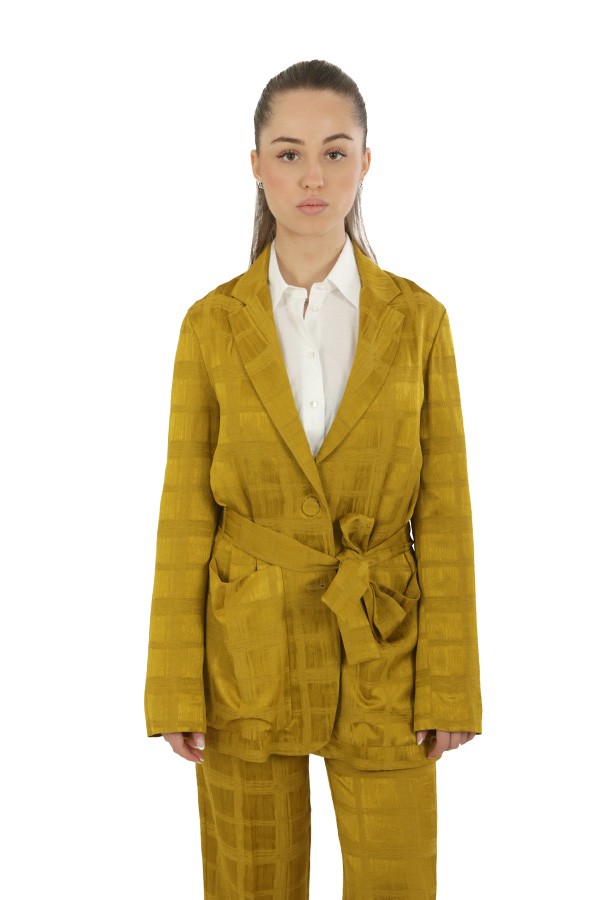 Giacca Momenì Nawi in Jacquard di Viscosa Olio