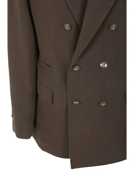Abito Brunello Cucinelli Doppiopetto in Lino Testa di Moro
