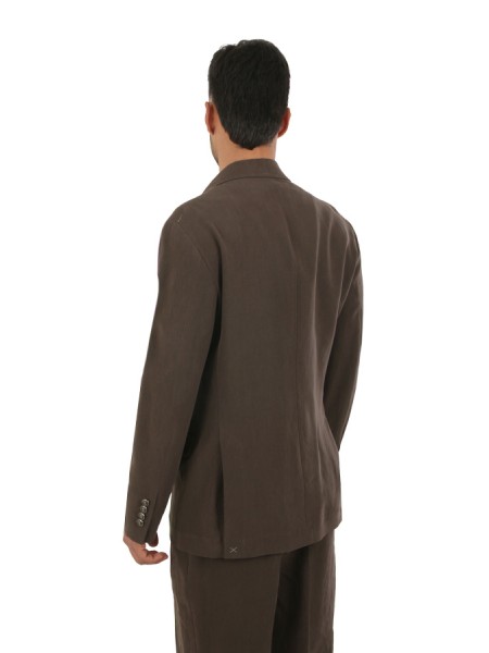 Abito Brunello Cucinelli Doppiopetto in Lino Testa di Moro