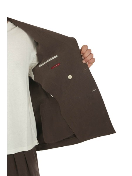 Abito Brunello Cucinelli Doppiopetto in Lino Testa di Moro