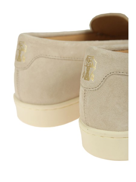 Mocassino Brunello Cucinelli in suede fondo gomma spigato Oat