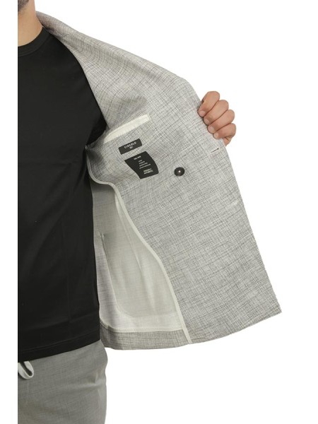 Giacca Circolo Doppiopetto Micro Fantasia Nero