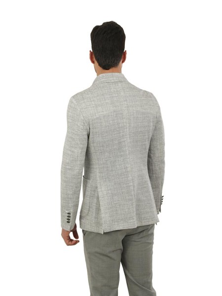 Giacca Circolo Doppiopetto Micro Fantasia Nero