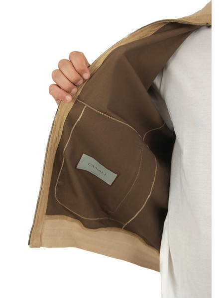 Giubbino Canali Nuvola in Suede Ultrasoft Sabbia