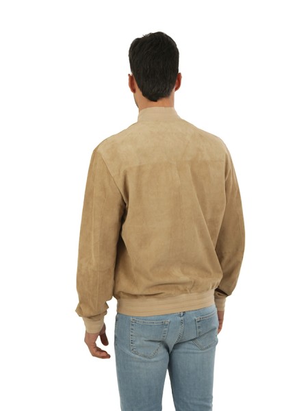 Giubbino Canali Nuvola in Suede Ultrasoft Sabbia