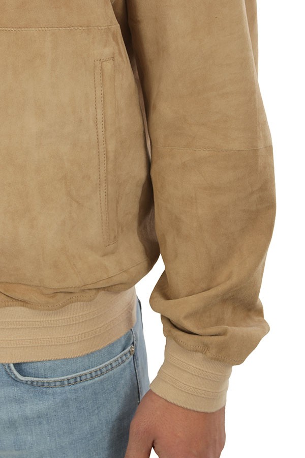 Giubbino Canali Nuvola in Suede Ultrasoft Sabbia
