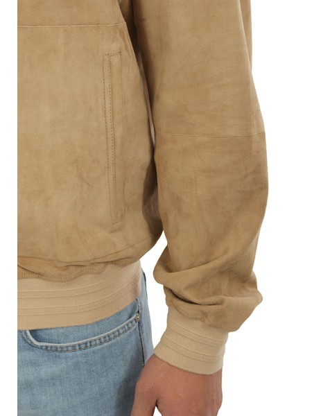Giubbino Canali Nuvola in Suede Ultrasoft Sabbia