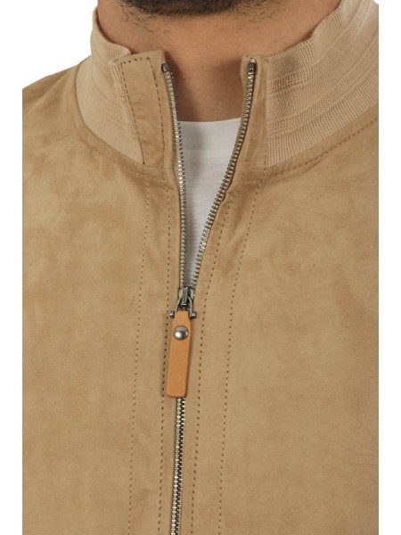 Giubbino Canali Nuvola in Suede Ultrasoft Sabbia