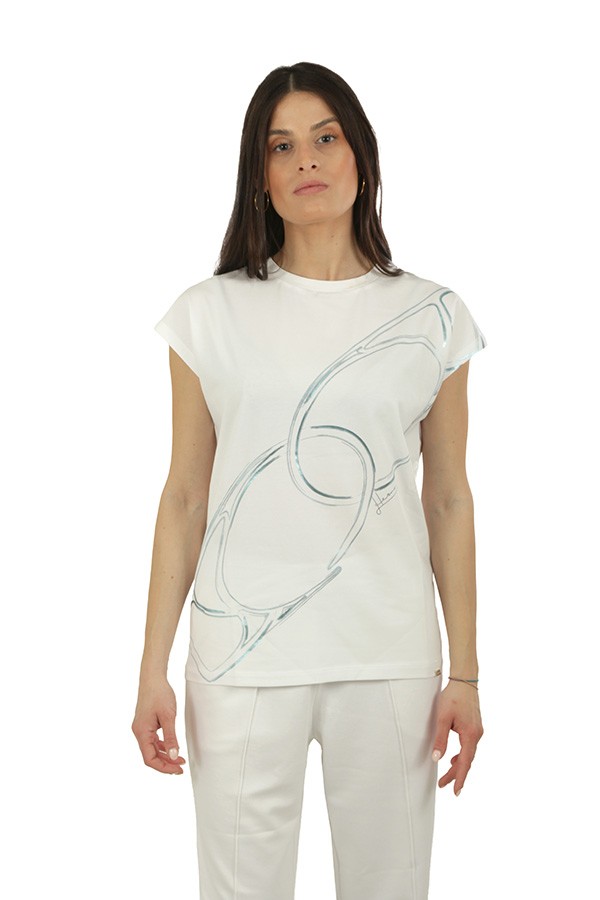 T-Shirt Herno Interlock Bianco/Azzurro