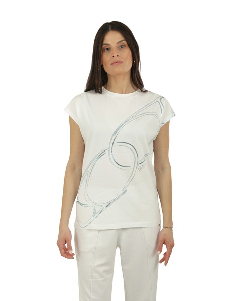 T-Shirt Herno Interlock Bianco/Azzurro