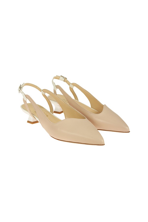 Scarpa Isabelle Paris Slingback Nudo/Bianco