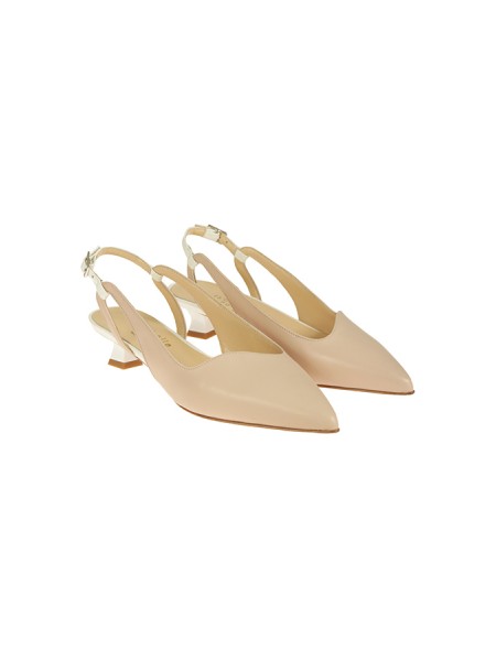 Scarpa Isabelle Paris Slingback Nudo/Bianco