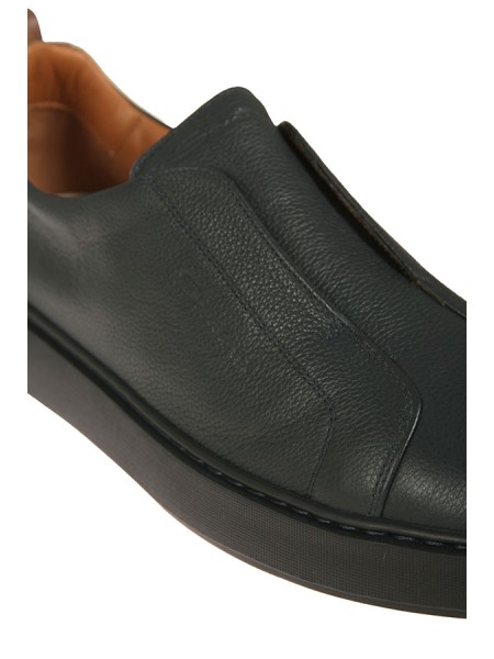 Sneaker Santoni Slip-On Blu/Marrone