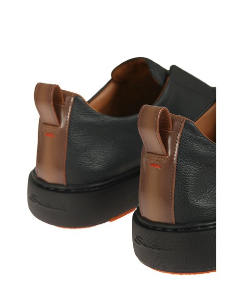 Sneaker Santoni Slip-On Blu/Marrone