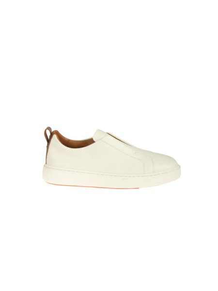Sneaker Santoni Slip-On Bianco/Marrone