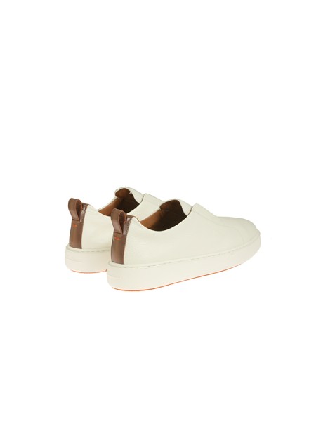 Sneaker Santoni Slip-On Bianco/Marrone