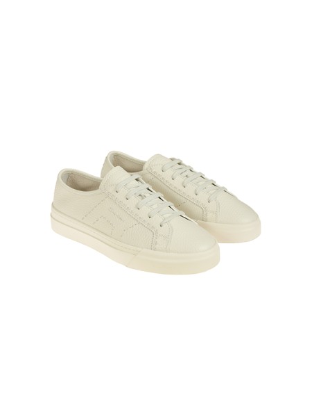 Sneaker Santoni in Pelle Bottalata Bianco