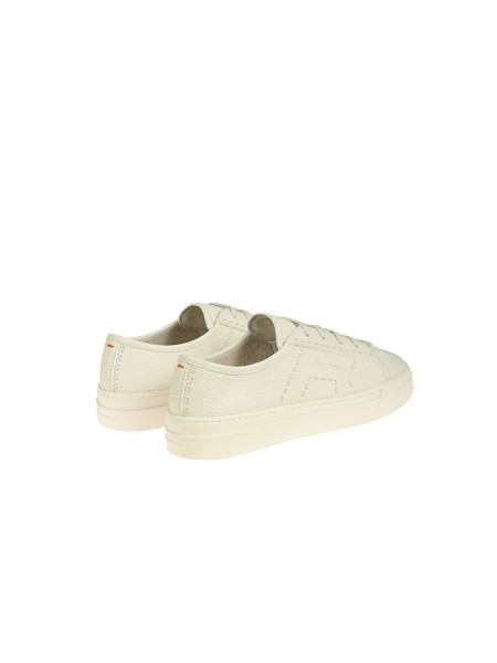 Sneaker Santoni in Pelle Bottalata Bianco