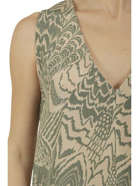 Top Momonì Hevea in Crepe de Chine Acquamarina