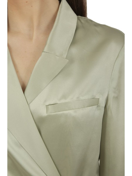 Giacca Momonì Praja in Satin Acquamarina