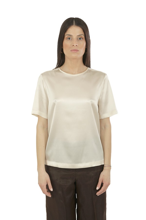 T-Shirt Peserico in Raso di Seta Sabbia