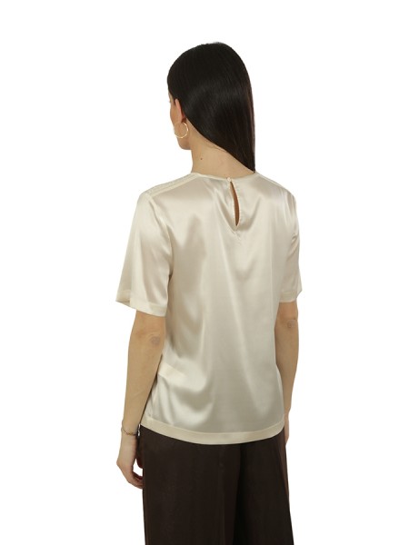 T-Shirt Peserico in Raso di Seta Sabbia