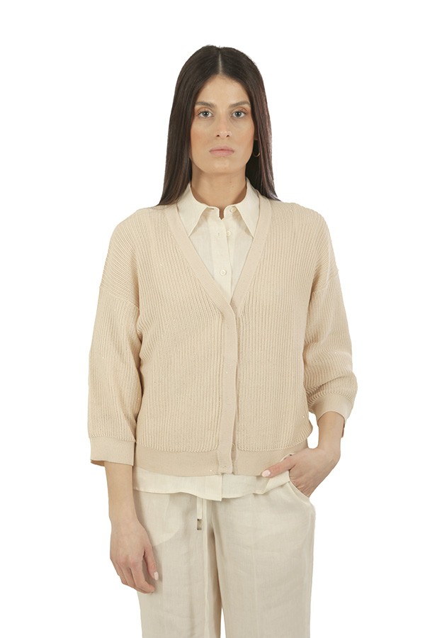 Abbigliamento in tricot con micro paillettes 100%co