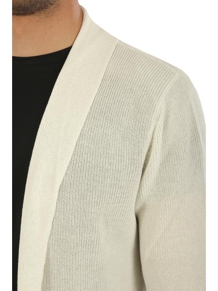 Abbigliamento cardigan sciallato 100%co Ecru