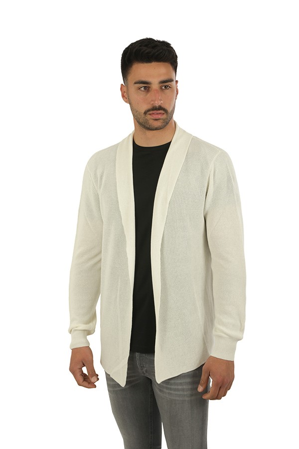Abbigliamento cardigan sciallato 100%co Ecru