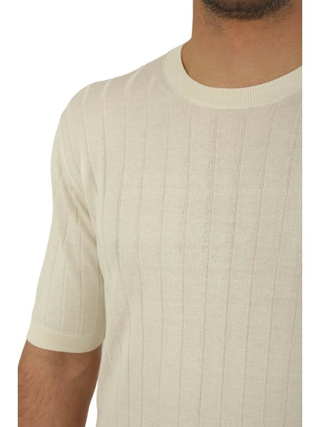 T-Shirt Tagliatore Roden in Seta Bianco