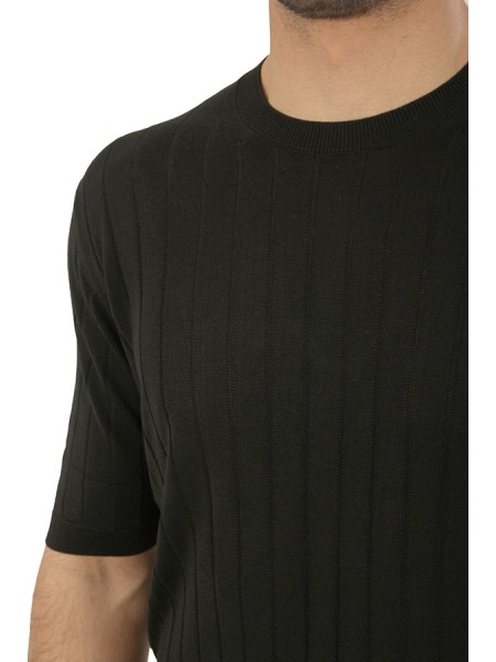 T-Shirt Tagliatore Roden in Seta Nero