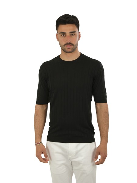 T-Shirt Tagliatore Roden in Seta Nero
