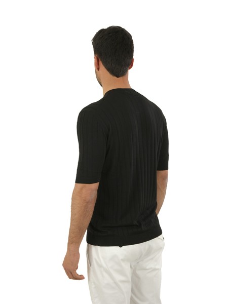 T-Shirt Tagliatore Roden in Seta Nero