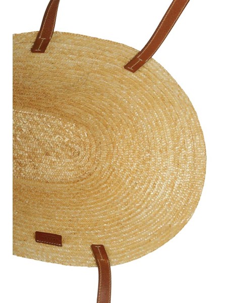 Borsa Orciani Macellara Tropea a Spalla in Paglia Intrecciata Cuoio