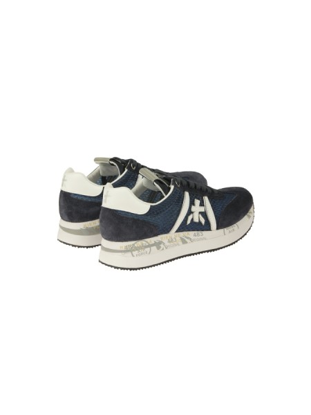 Sneakers Premiata in camoscio e tessuto dettagli in pelle fondo gomma