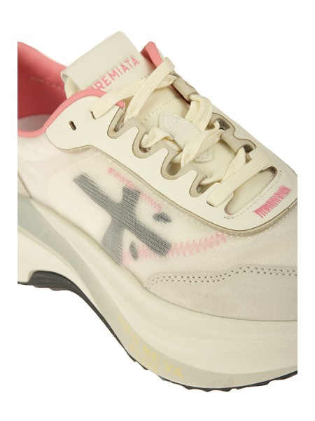 Calzature sneaker in tessuto e camoscio fondo gomma