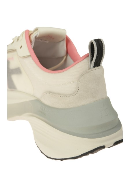 Calzature sneaker in tessuto e camoscio fondo gomma