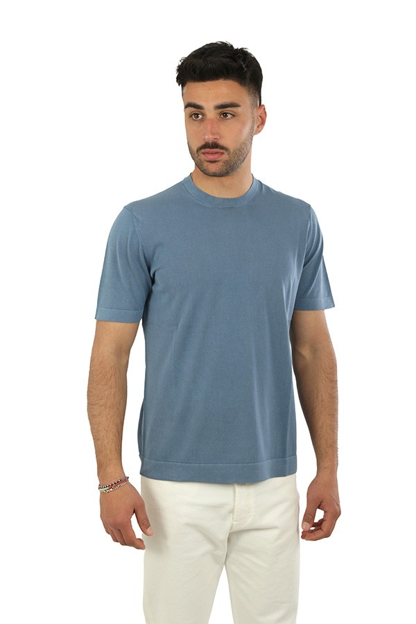 T-Shirt Drumohr Stone Wash Oceano