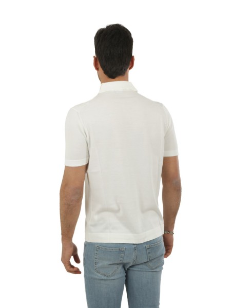 Maglia Drumohr Polo Frosted Bianco