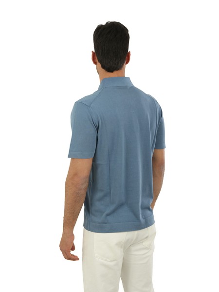 Maglia Drumohr Polo Frosted Oceano