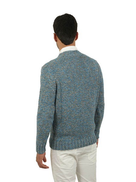 Maglia Drumohr Cardigan Azzurro Mouline