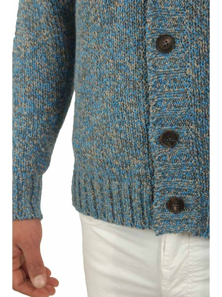Maglia Drumohr Cardigan Azzurro Mouline