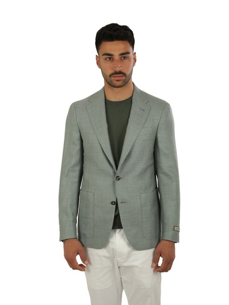 Giacca Canali Monopetto Verde Acqua